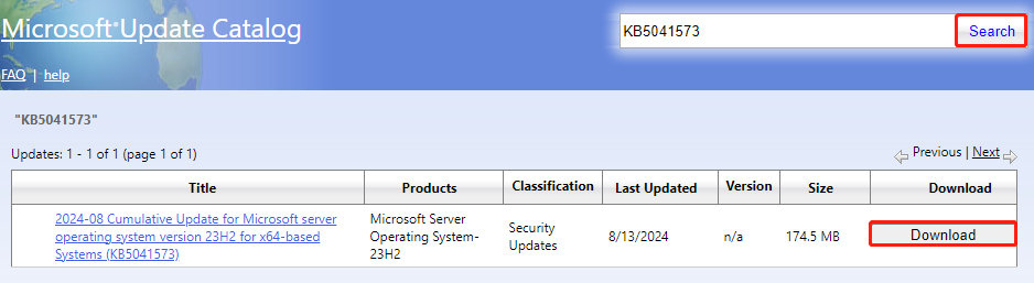 download KB5041573 from MUC