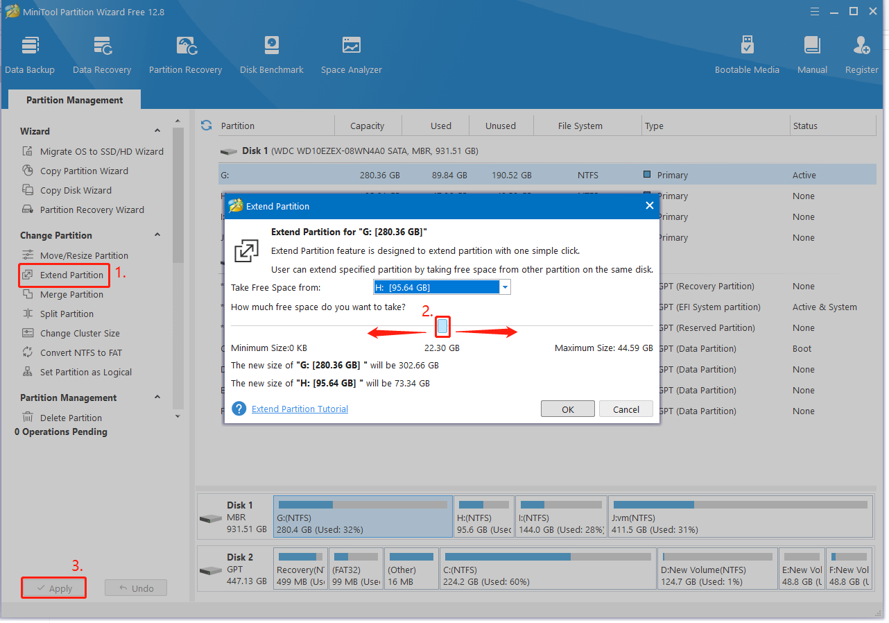 extend partition using Partition Magic