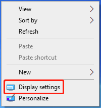 choose the Display settings option