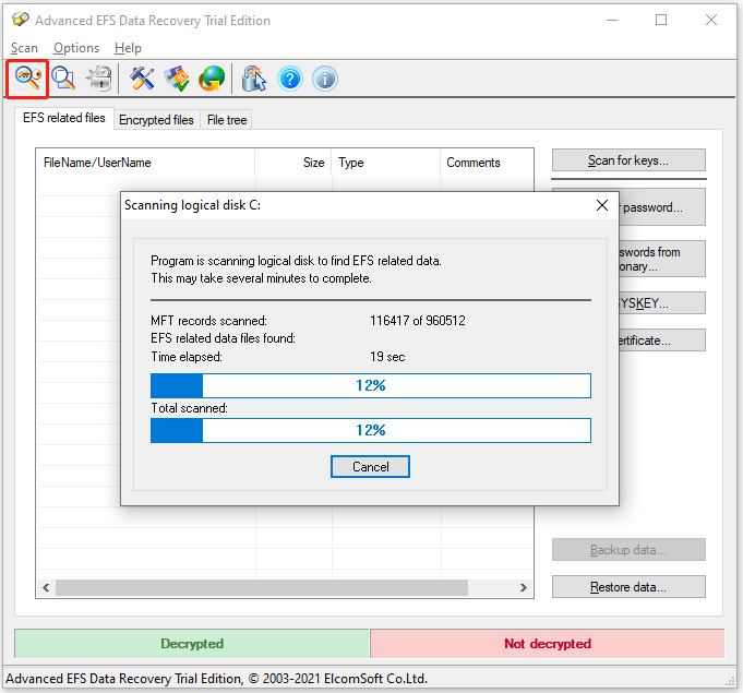 recover the encrypted files