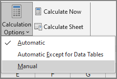 turn off auto calculation