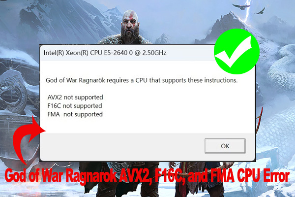 God of War Ragnarok AVX2, F16C, and FMA CPU Error? [Solved]