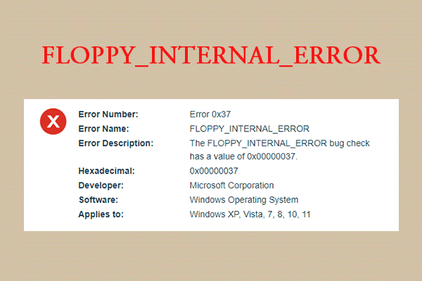 FLOPPY_INTERNAL_ERROR 0x00000037 [A Step-by-Step Guide]