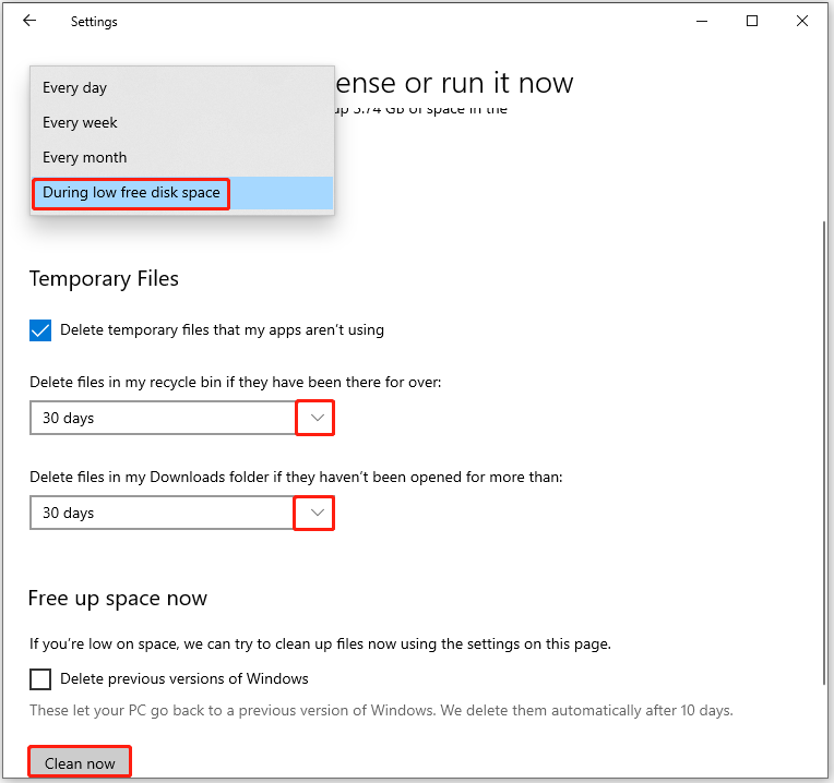 configure settings and confirm the operation