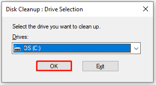 choose the drive you want to clean up