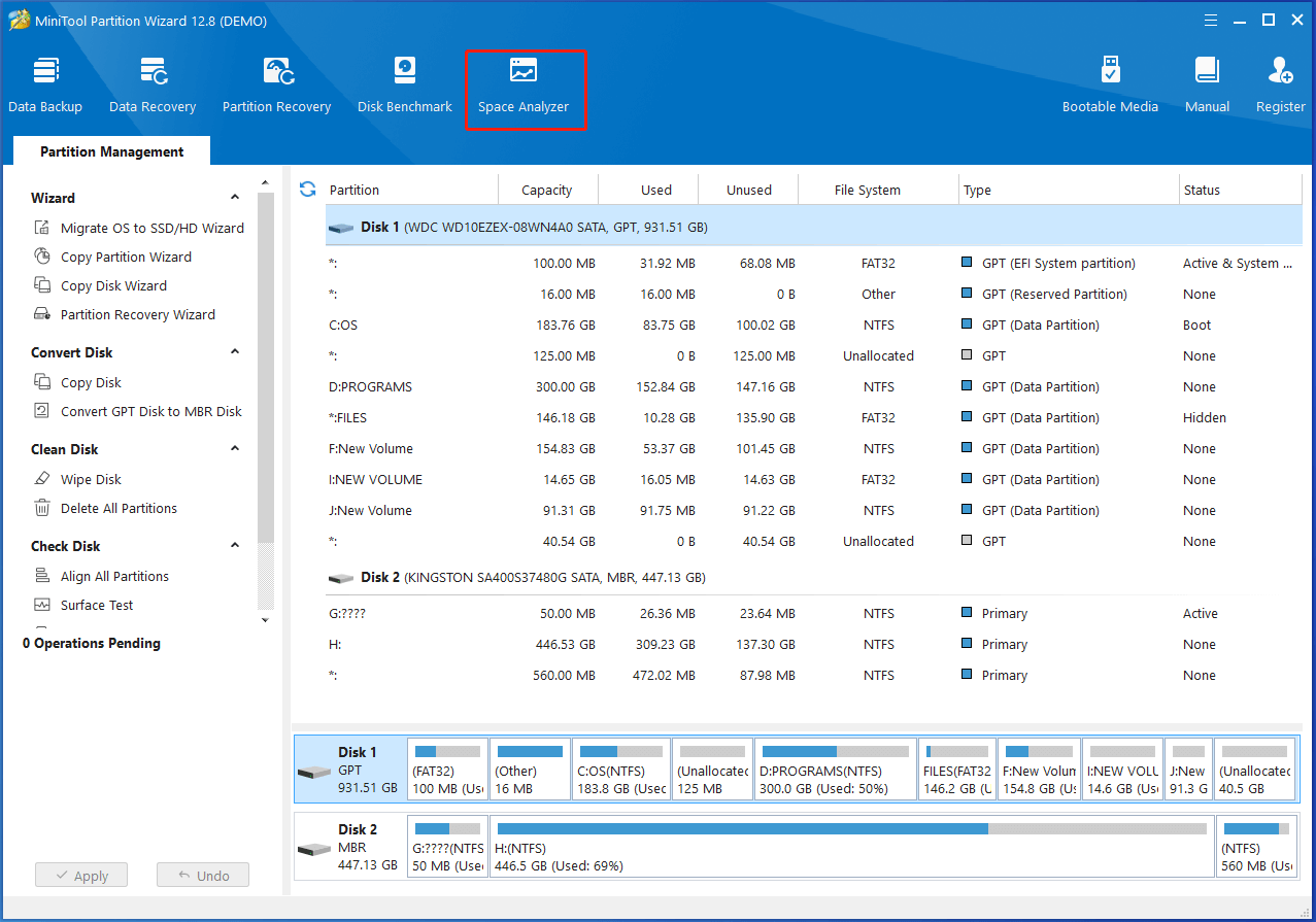 click Space Analyzer