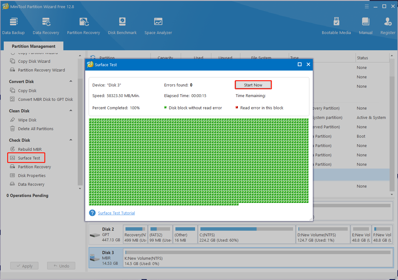 run Surface Test