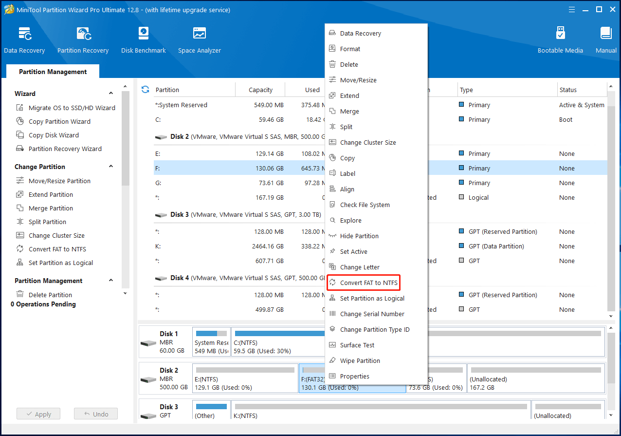 convert FAT to NTFS