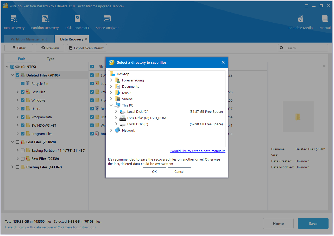 perform data recovery