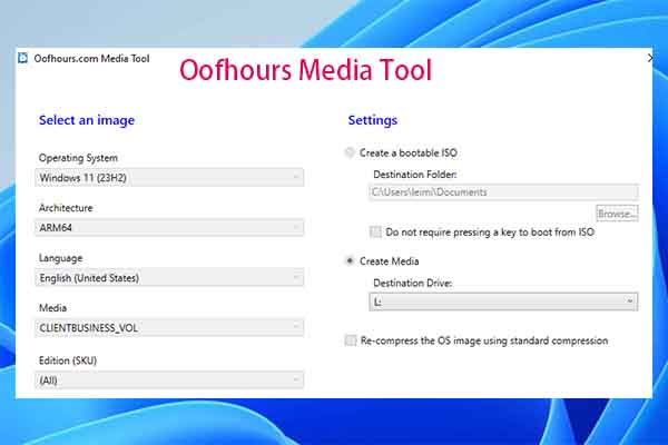 Oofhours Media Tool: Download Windows ISO & Create Bootable USB