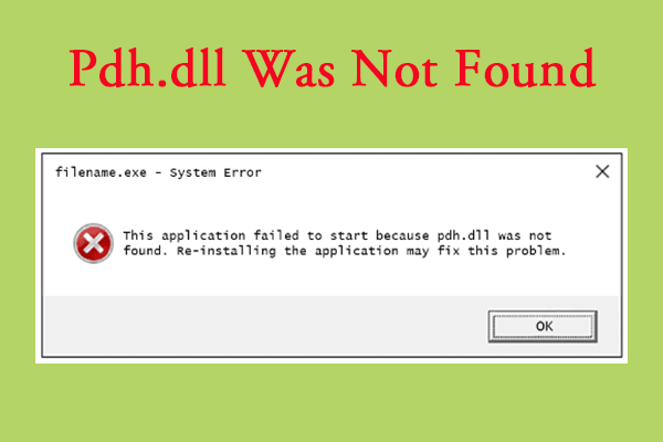 How to Fix the Pdh.dll Was Not Found Error on Windows