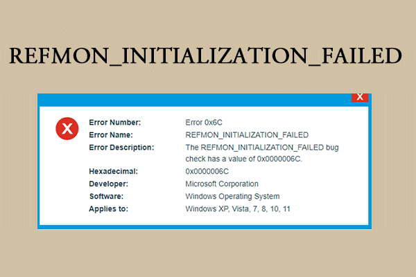 How to Fix the REFMON_INITIALIZATION_FAILED Error on Windows