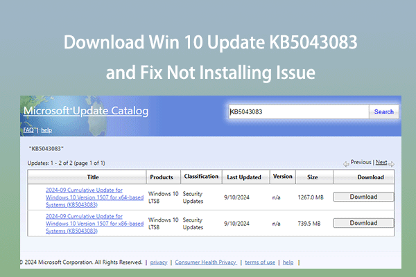 How to Install Windows 10 Update KB5043083 & Fix Related Issues