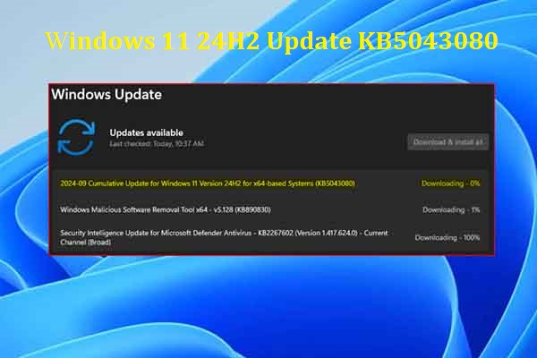 Download and Install KB5043080 | KB5043080 Not Installing