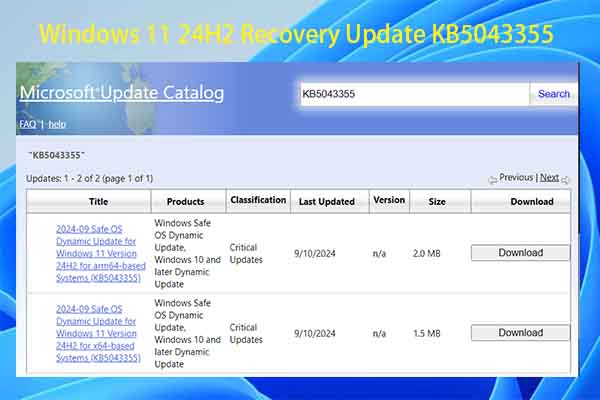 KB5043355: Improvements, Downloads, Install Failure