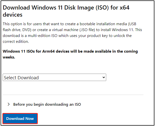 download Windows 11 ISO from the official website