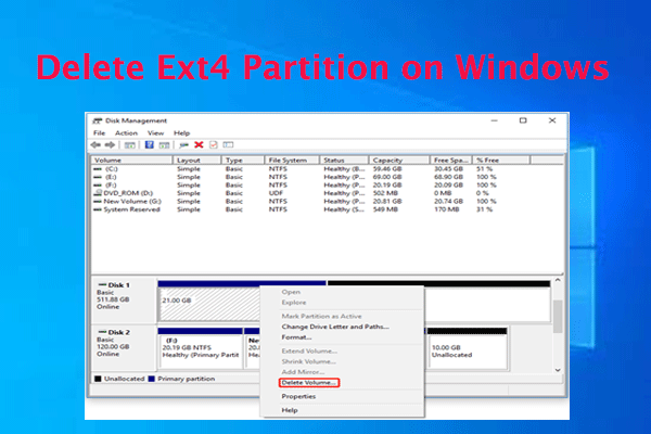 How to Delete Ext4 Partition on Windows 11/10? [Full Guide]