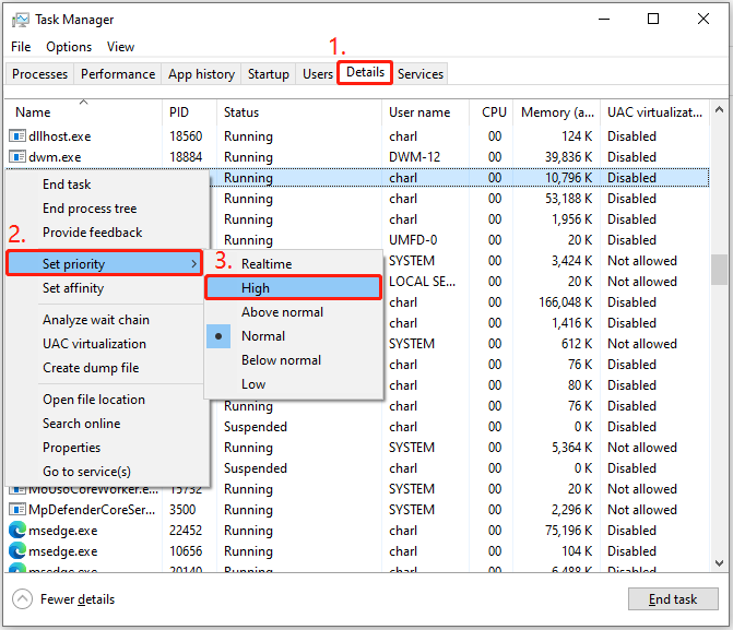 set high priority of Gray Zone Warfare in Task Manager