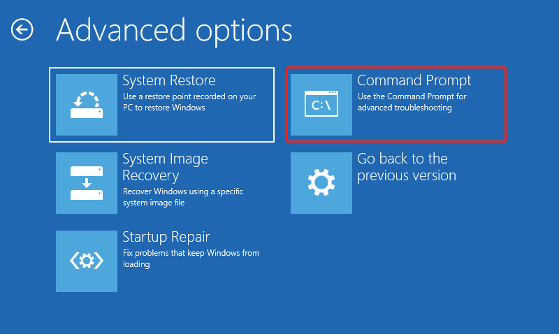 click Command Prompt