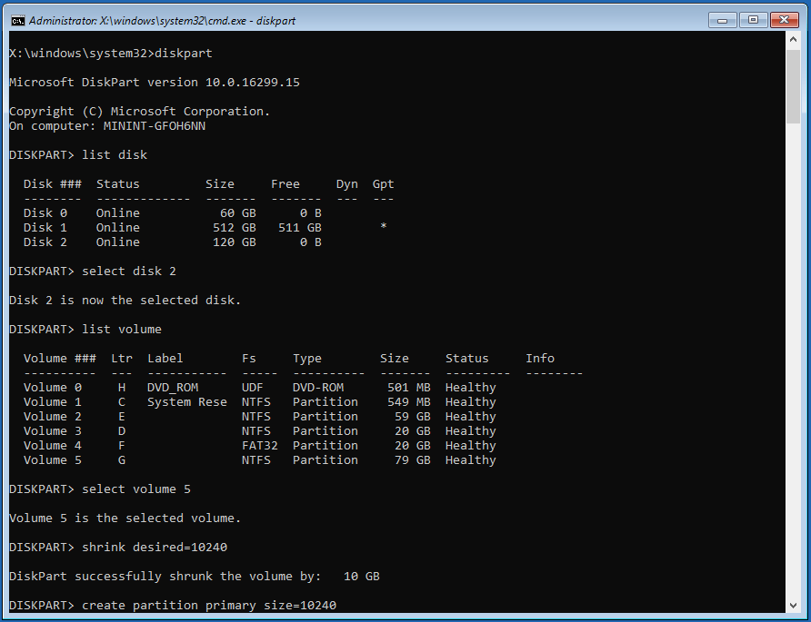 partition an SSD