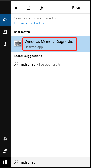 open Windows Memory Diagnostic