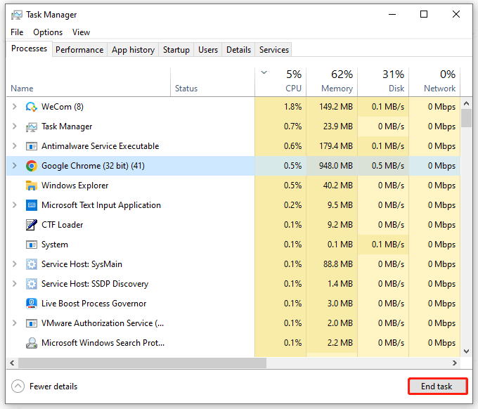 end background processes