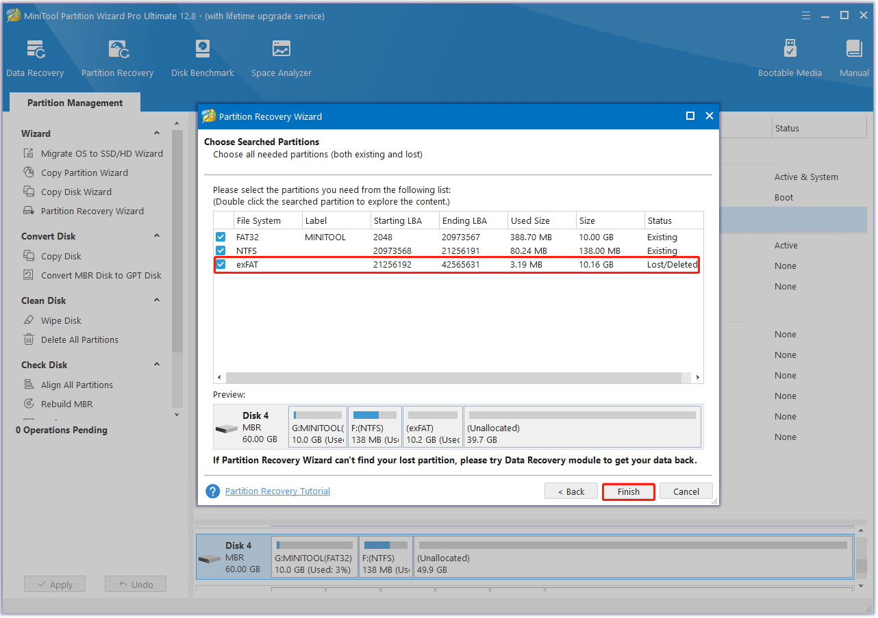 Check all needed partitions