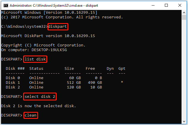 remove MBR partition with DiskPart