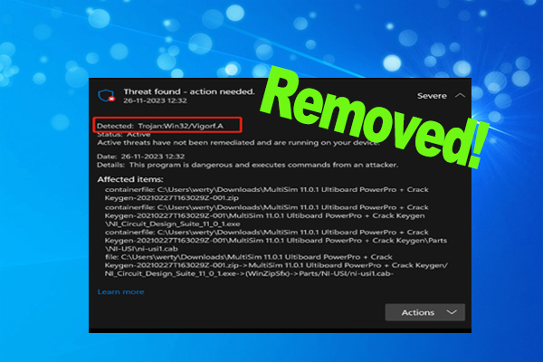 How to Remove Trojan:Win32/Vigorf.A on Windows 10/11 Completely