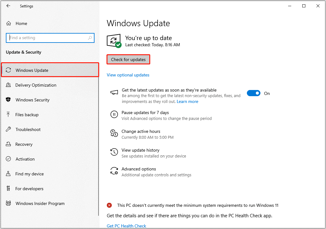 update Windows