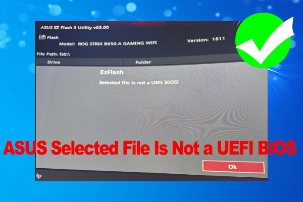 ASUS Selected File Is Not a UEFI BIOS on Windows [Solved]