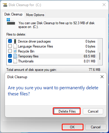 clean up disk space on Windows 11