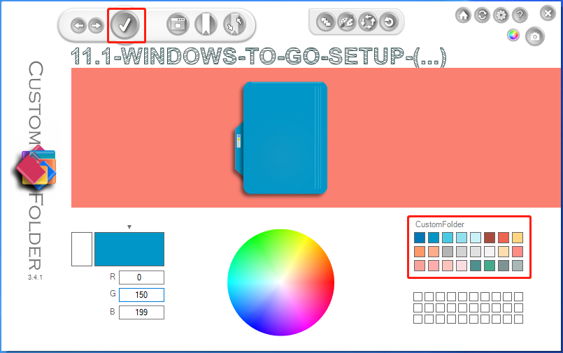 customize the color of the folder