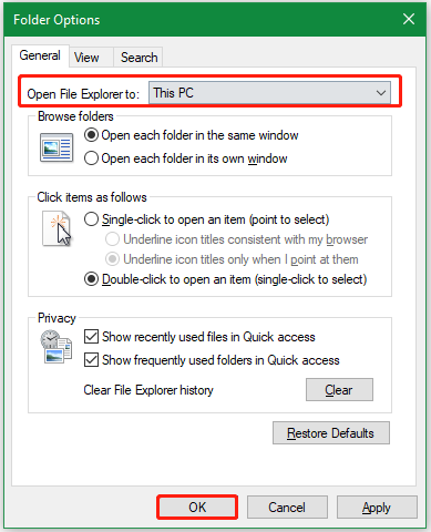 Open File Explorer to This PC