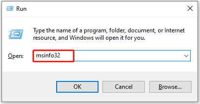 open System Information from Run window