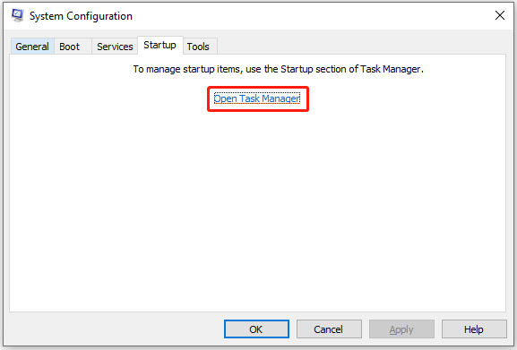 click the Open Task Manager link