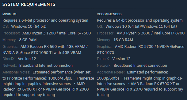 Resident Evil 4 Remake system requirements