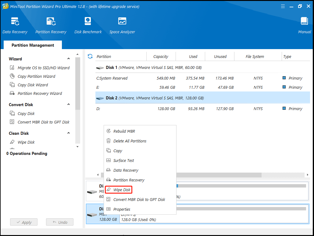 wipe disk MiniTool Partition Wizard