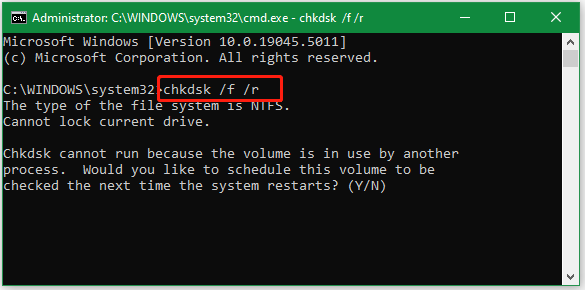 run CHKDSK in CMD