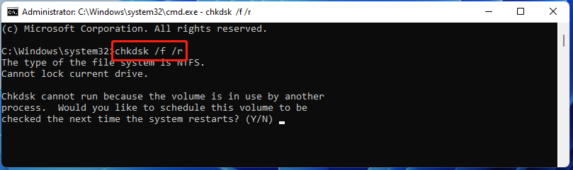 check disk error using CHKDSK