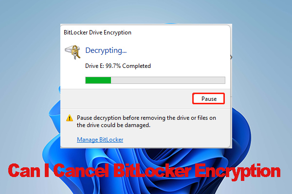 How to Cancel BitLocker Encryption Safely on Windows 11/10