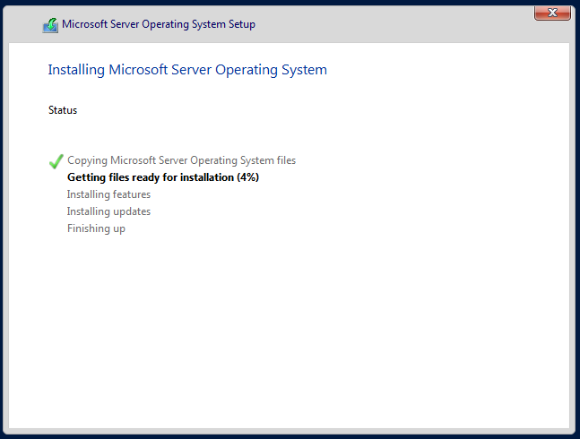 installing Microsoft Server operating system