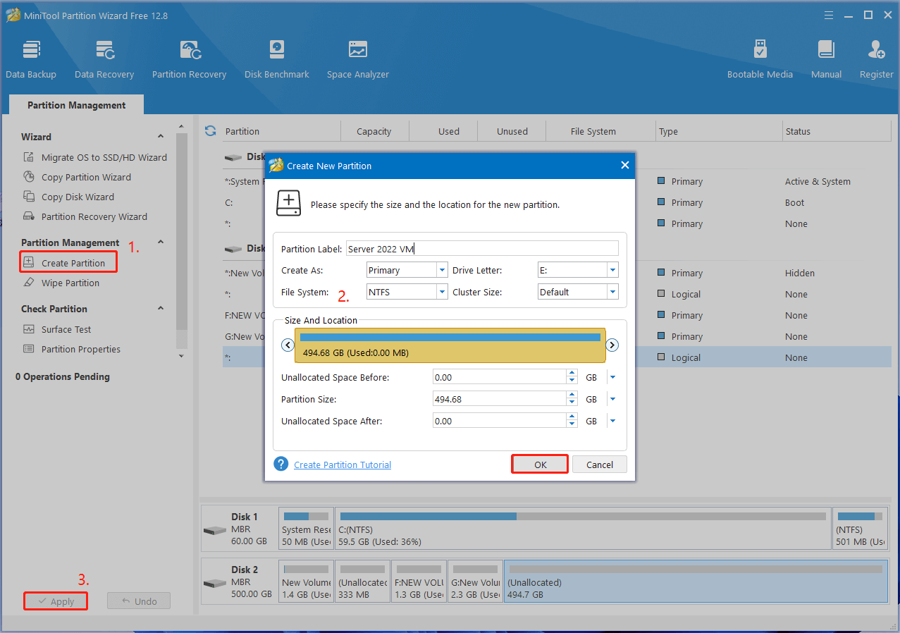 create a partition using Partition Magic