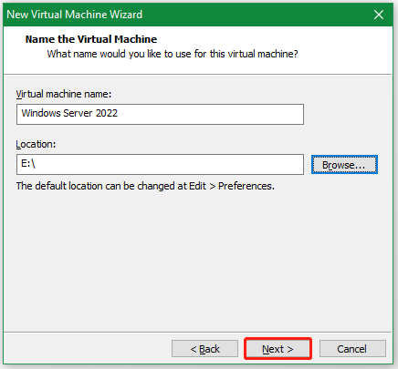 name the virtual machine