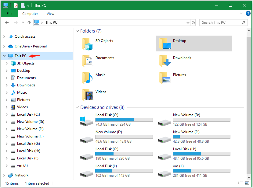 drive letters in File Explorer