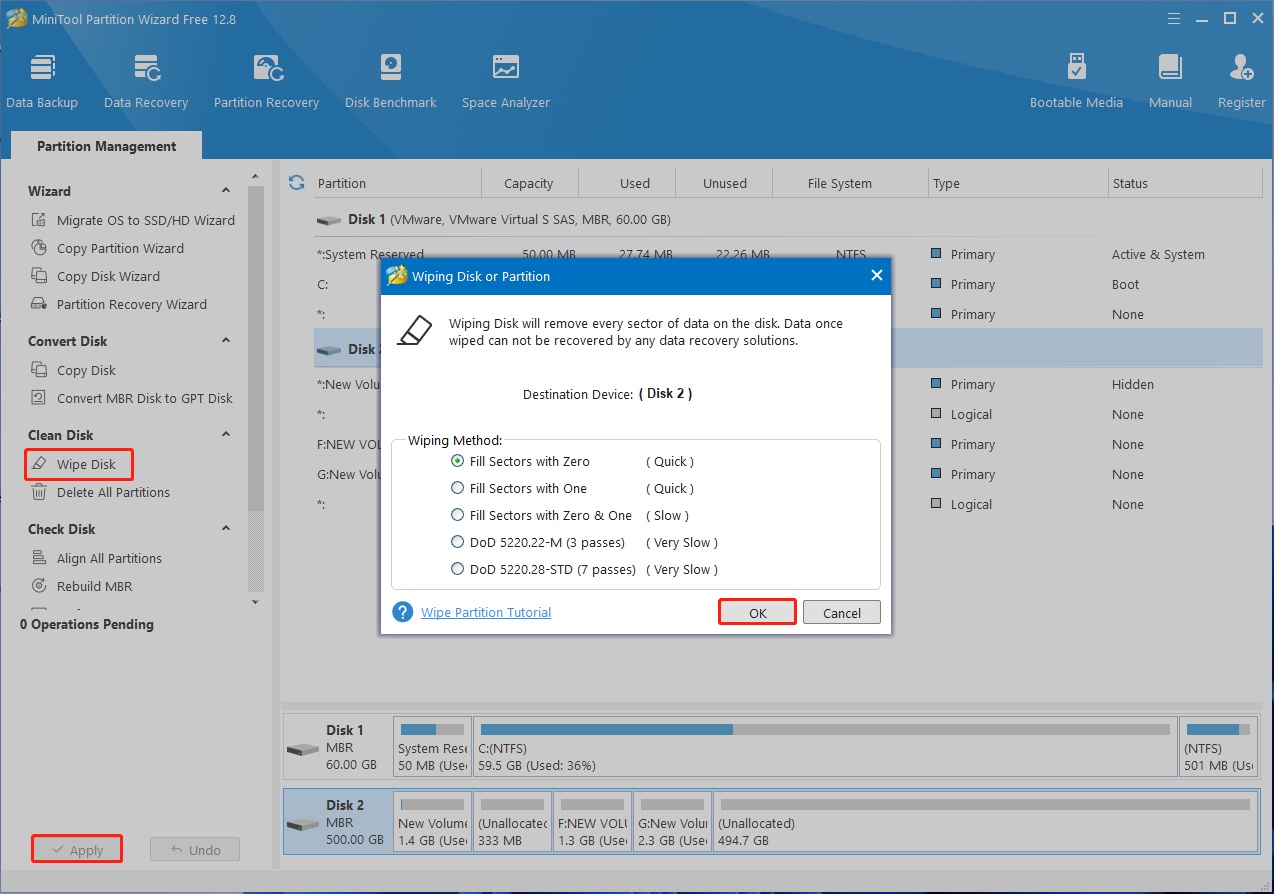 wipe disk using Partition Magic