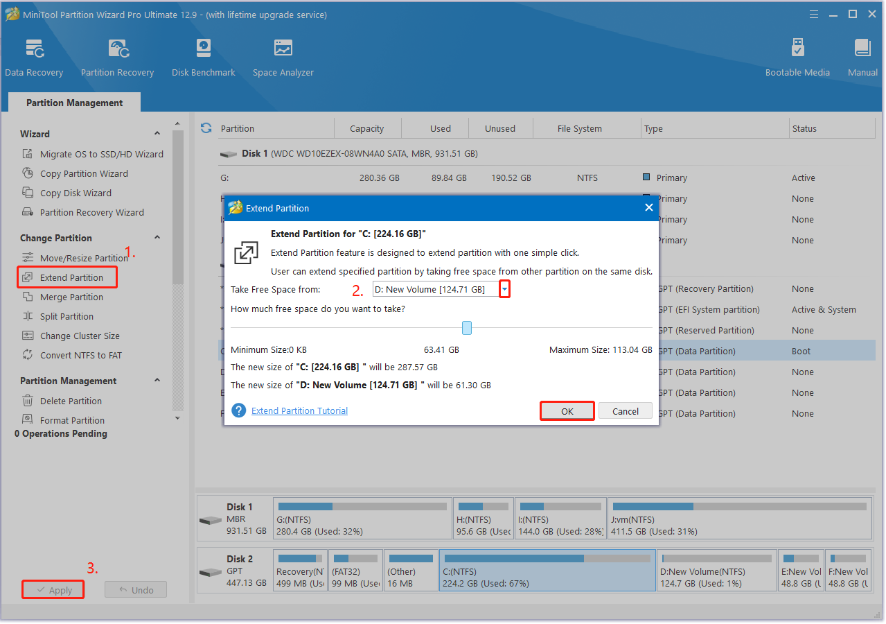 extend the C drive using Partition Magic