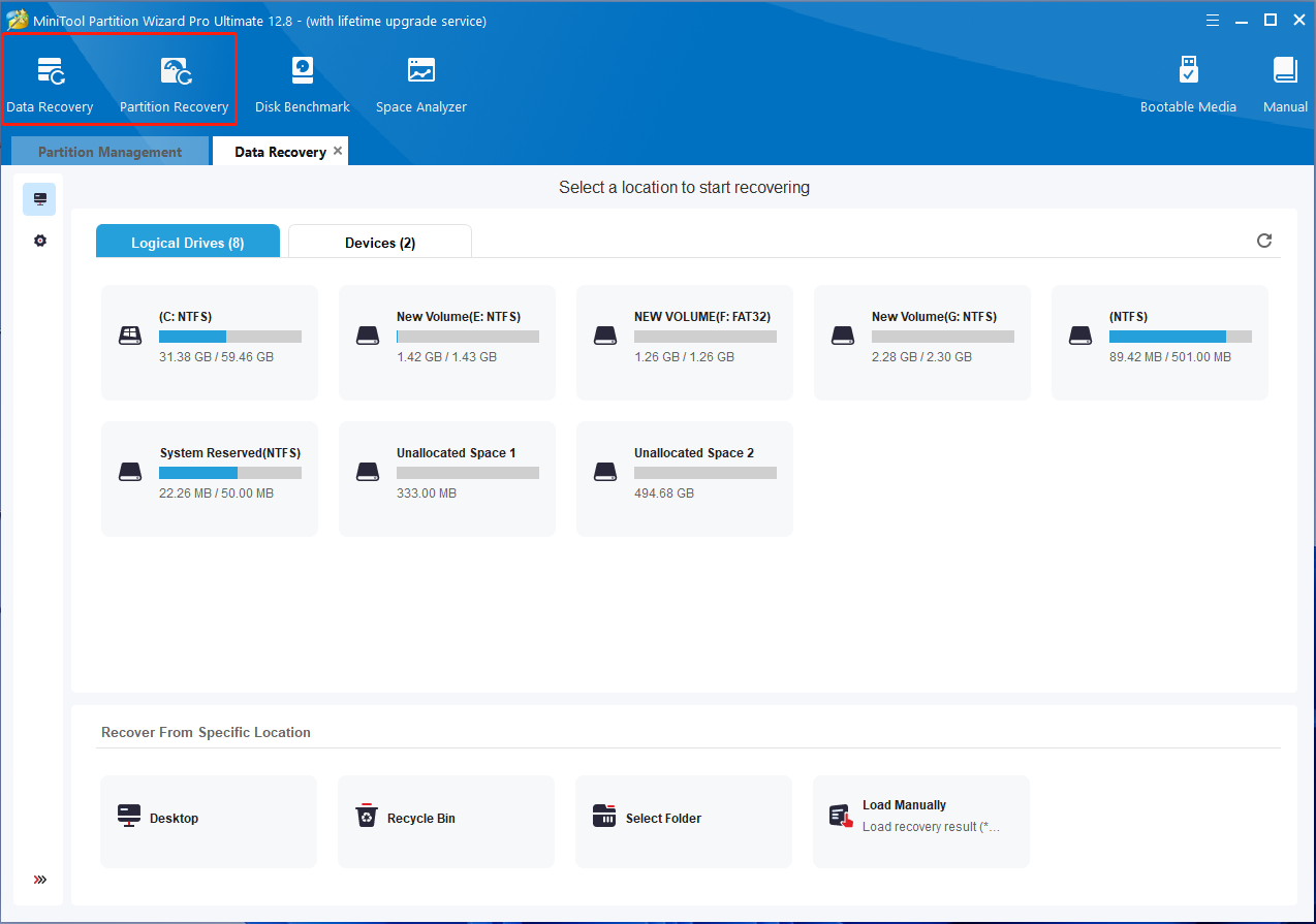 recover data using Partition Magic