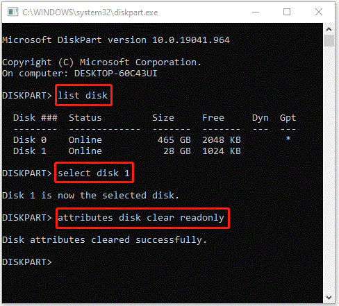 remove write protections of drive