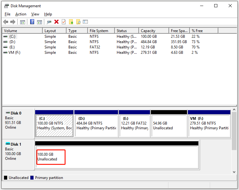 unallocated hard drive